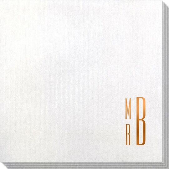 Your Skinny Stacked Initials Bamboo Luxe Napkins